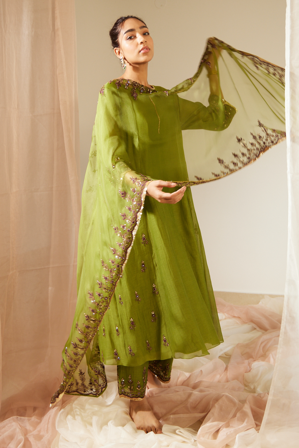 Green Poornima Stole