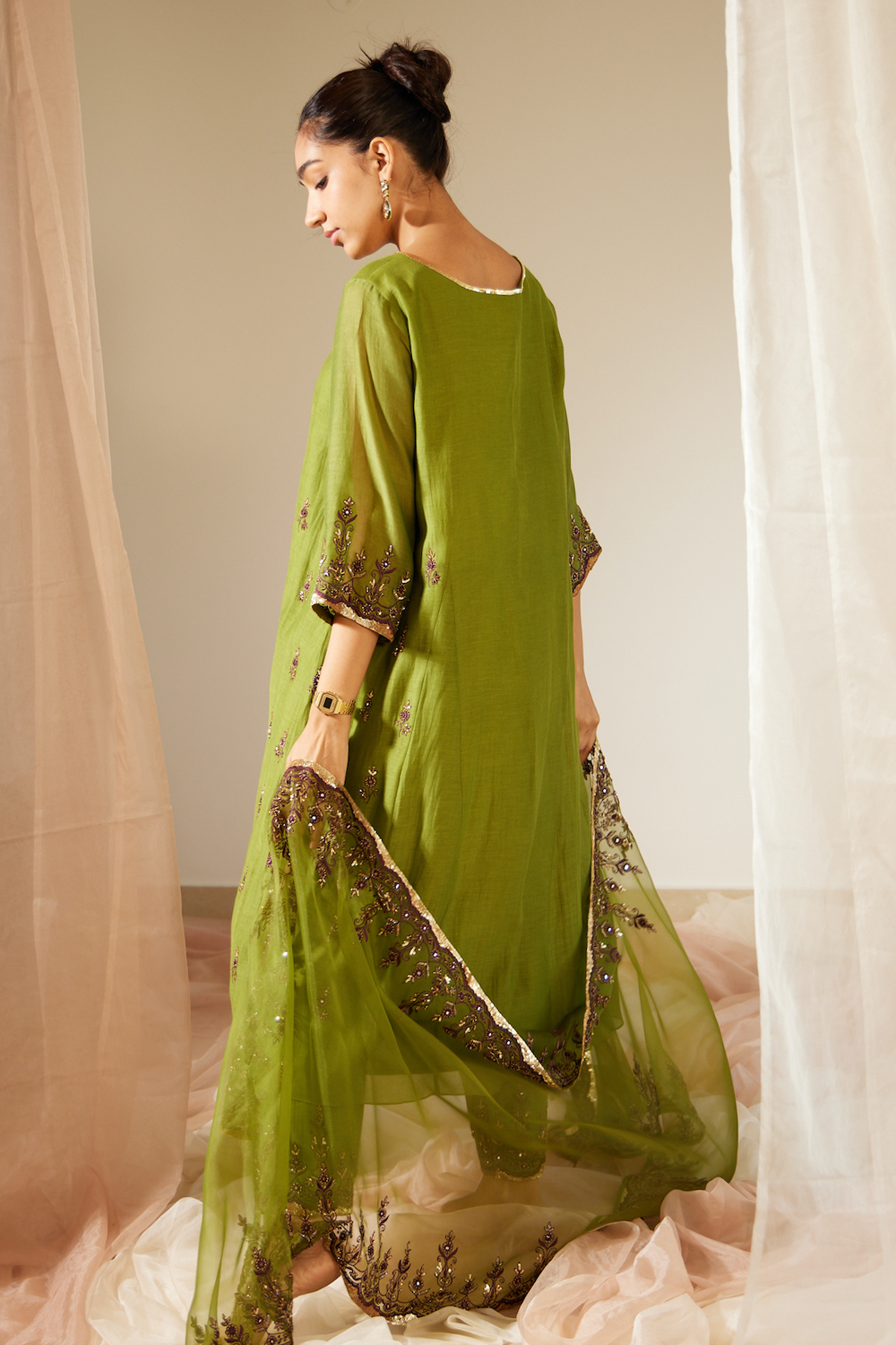 Green Poornima Stole