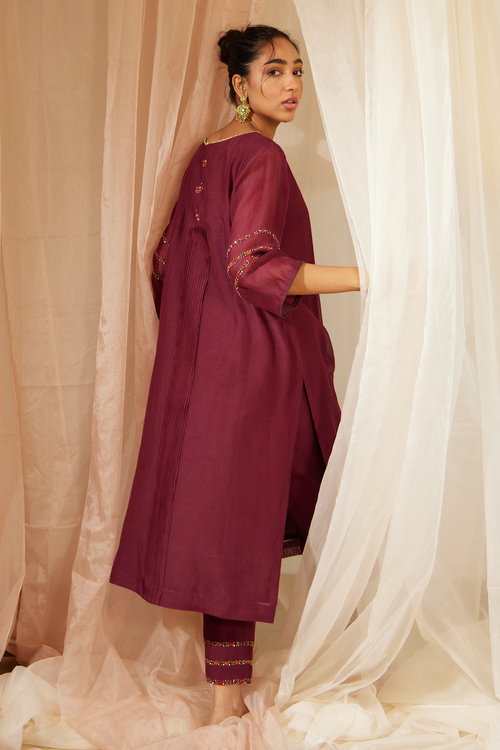Purple Dhuleti Kurta Set