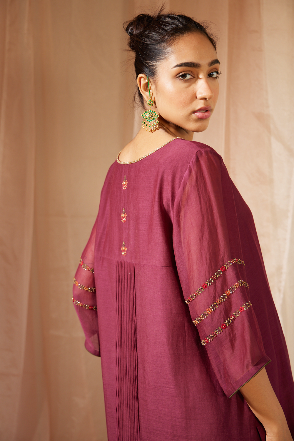 Purple Dhuleti Kurta Set