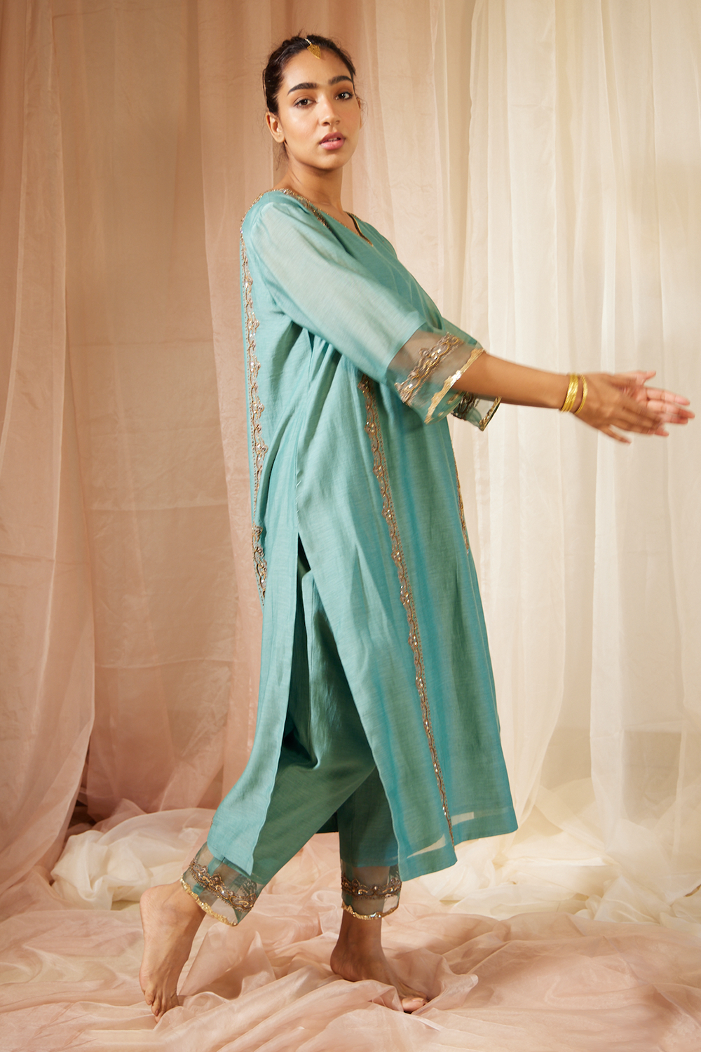 Blue Abir Kurta Set