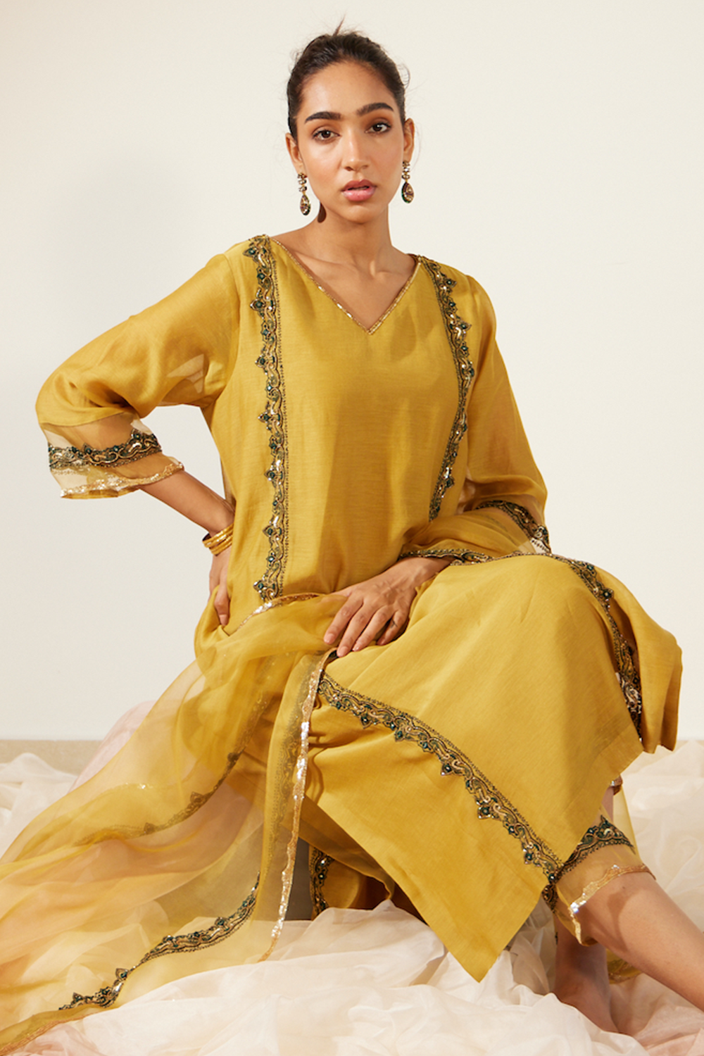 Yellow Abir Kurta Set