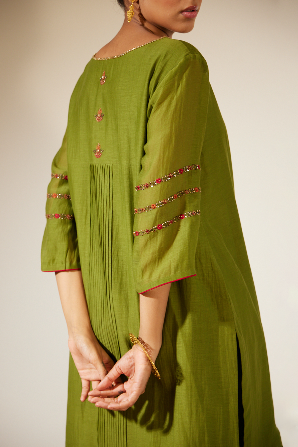 Green Dhuleti Kurta Set