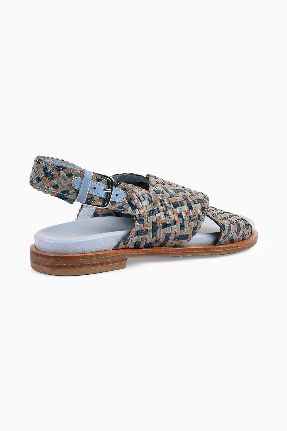 Sarina Blue Woven Footbed Sandals