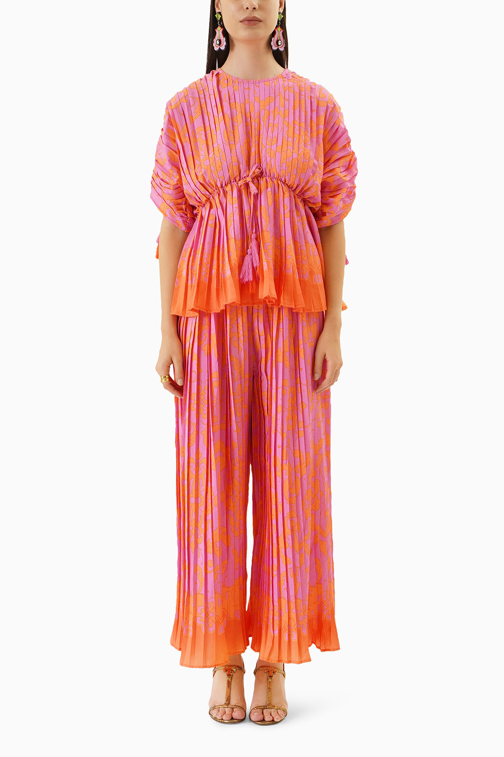 Scarlet Pleated Co-ord Set