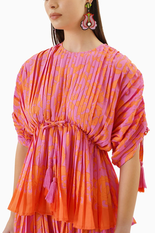 Scarlet Pleated Co-ord Set