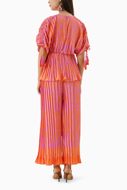 Scarlet Pleated Co-ord Set