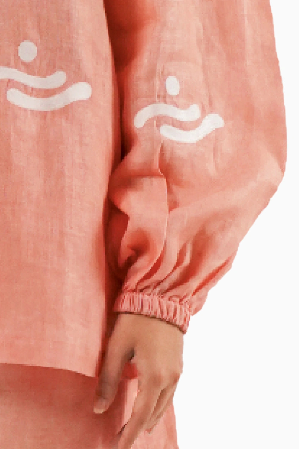 Peach Wave Embroidered Shirt