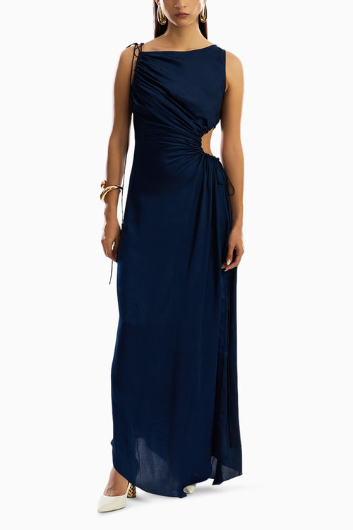 Selene Cut Out Dress in Navy