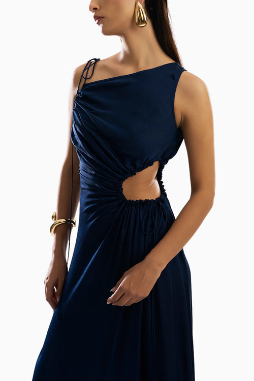Selene Cut Out Dress in Navy