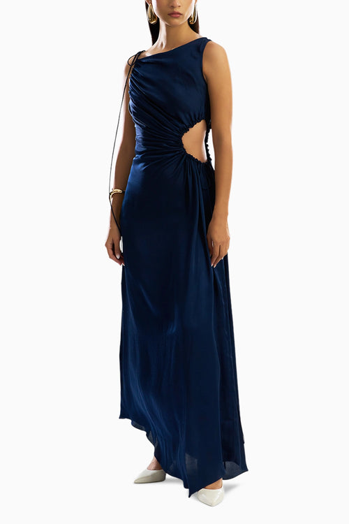 Selene Cut Out Dress in Navy