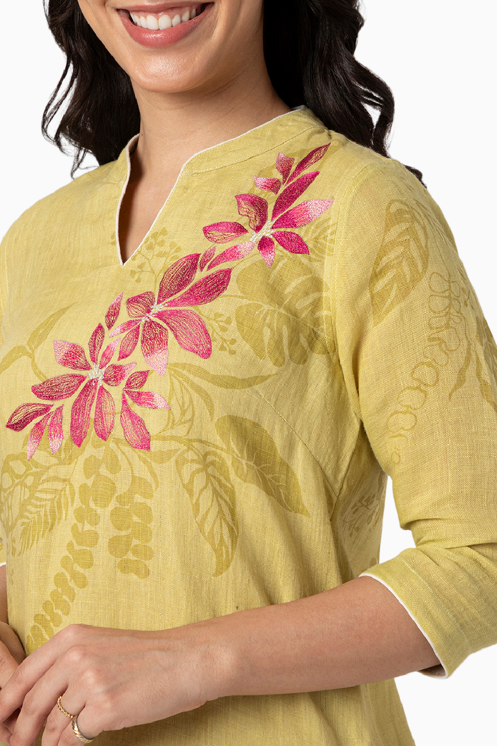 Shaded Neon Flower Kurta and Pant