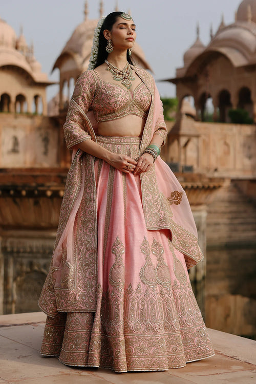 Jannah Pink Lehenga Set with Blouse and Dupatta