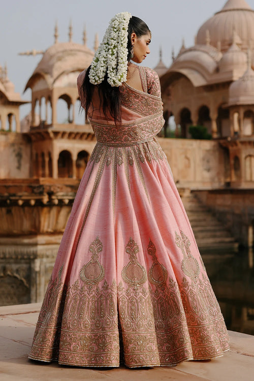 Jannah Pink Lehenga Set with Blouse and Dupatta