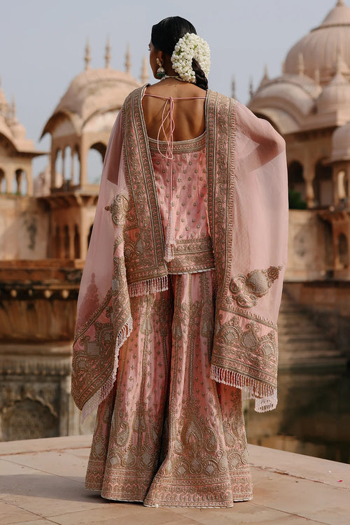 Tasnim Pink Kurta Set with Sharara and Dupatta