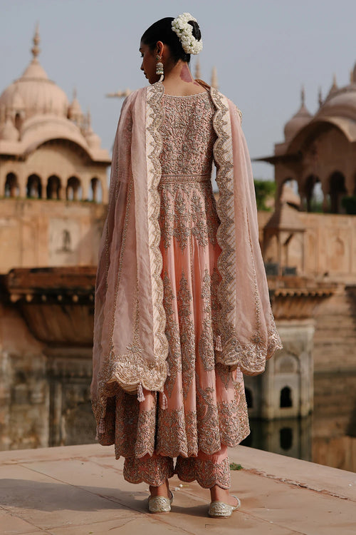 Mahrosh Pink Kalidaar Anarkali Set with Palazzo and Dupatta
