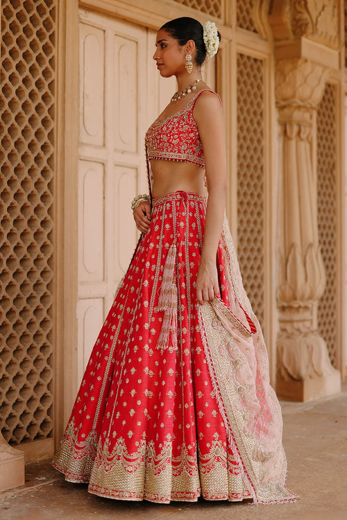 Noorbano Hot Pink Lehenga Set with Blouse and Dupatta