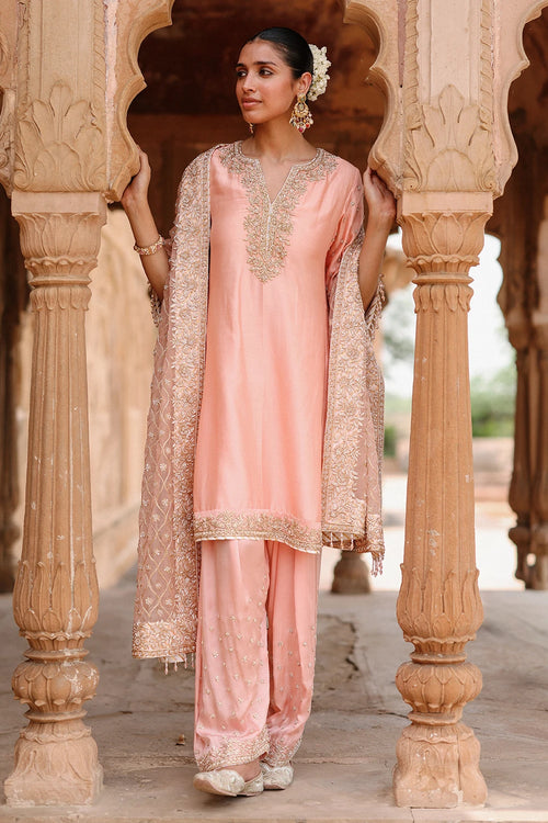 Maham Pink Anarkali Set with Salwar and Dupatta