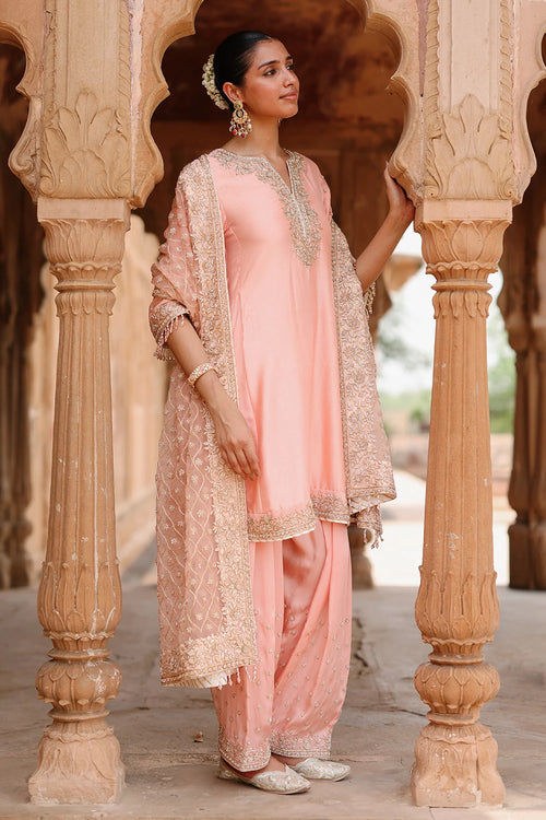 Maham Pink Anarkali Set with Salwar and Dupatta