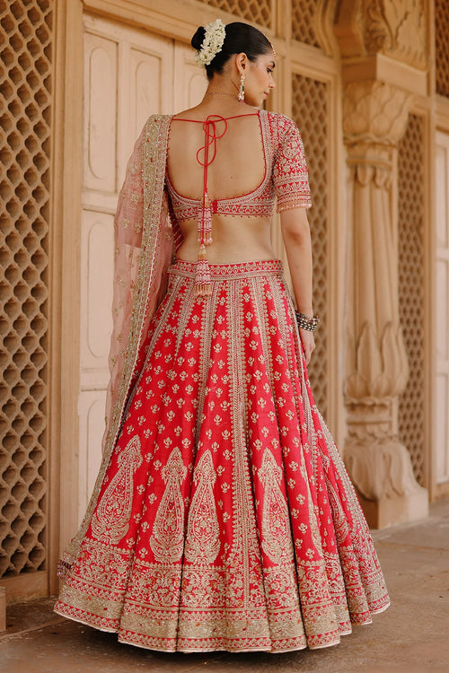 Nusrat Hot Pink Kali-in-Kali Lehenga Set with Blouse and Dupatta