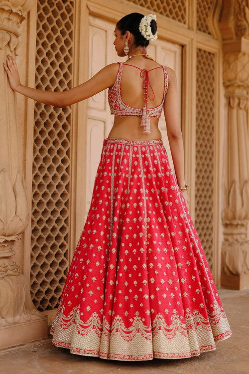 Noorbano Hot Pink Lehenga Set with Blouse and Dupatta