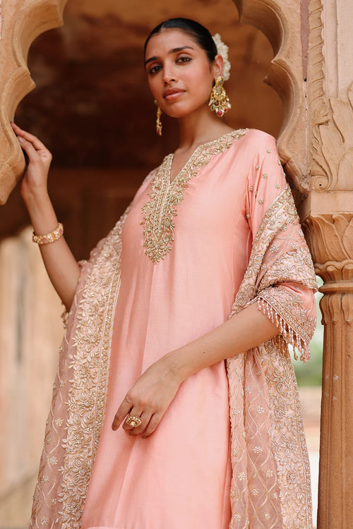 Maham Pink Anarkali Set with Salwar and Dupatta