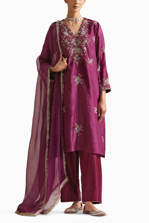 Aubergine Adya Kurta Set