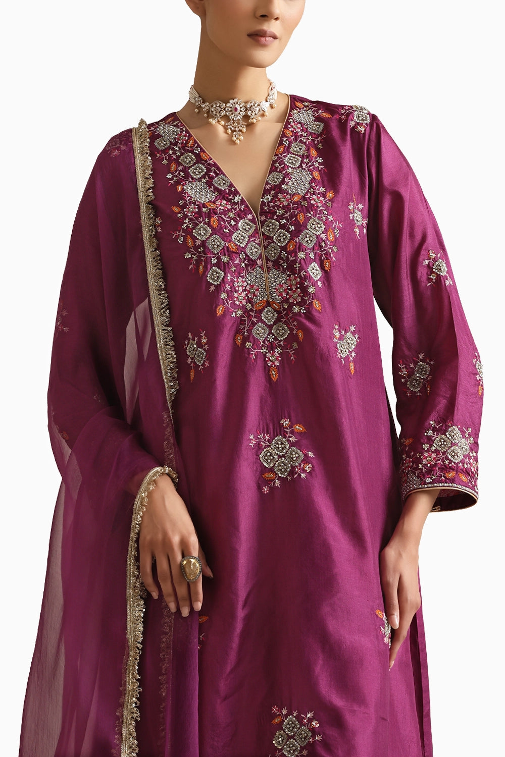 Aubergine Adya Kurta Set