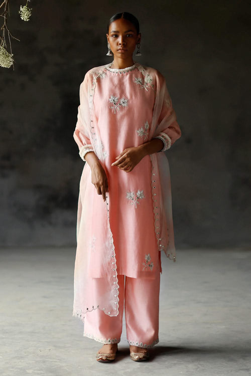 Gulabi Saveri Kurta Set