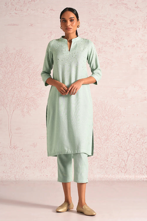 Shimmer Strings Cloud Kurta And Pant Set
