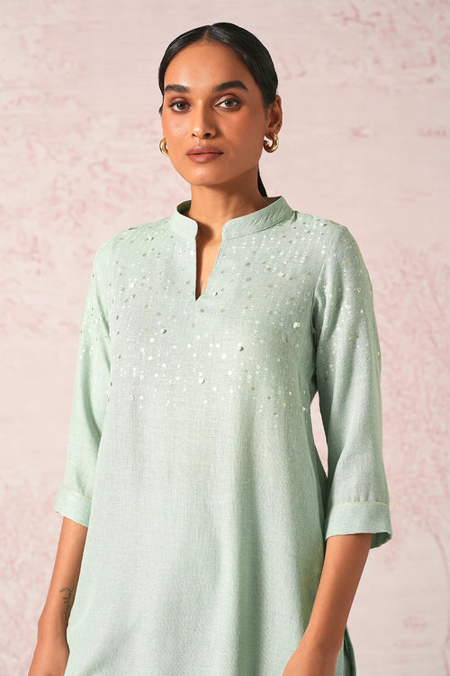 Shimmer Strings Cloud Kurta And Pant Set