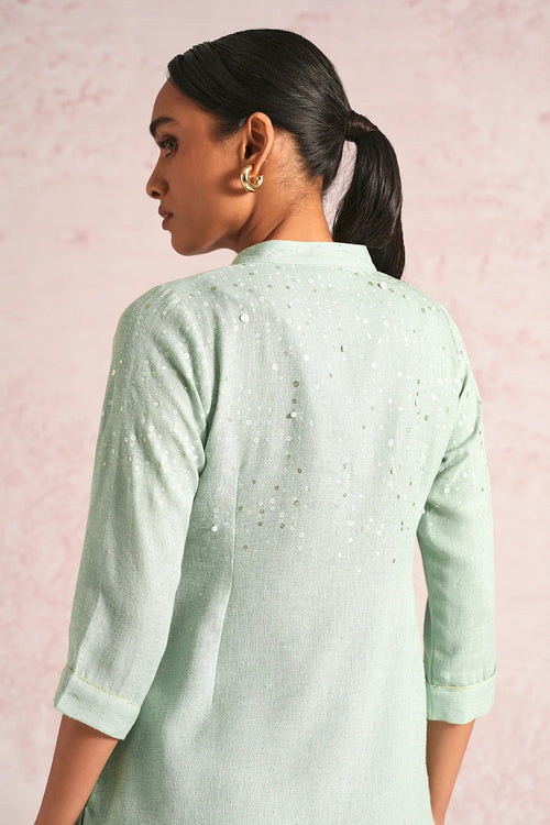Shimmer Strings Cloud Kurta And Pant Set