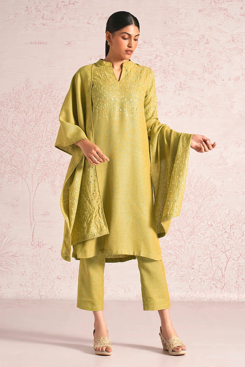 Shimmer Strings Pear Kurta Set