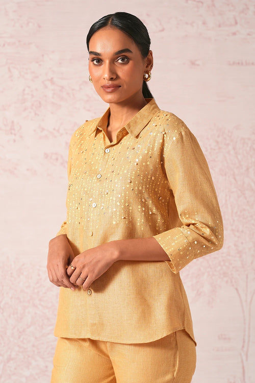 Shimmer Strings Cashew Shirt