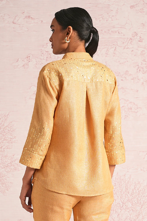 Shimmer Strings Cashew Shirt
