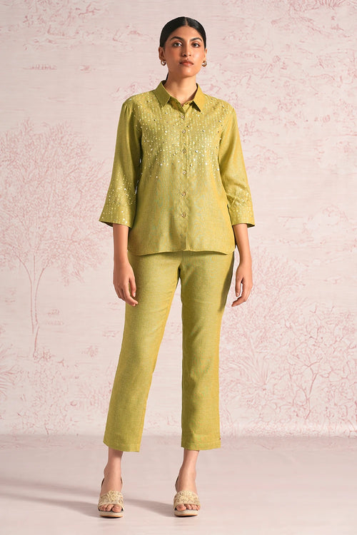 Shimmer Strings Pear Shirt Co-ord