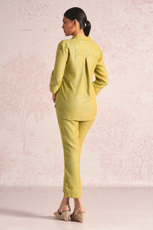 Shimmer Strings Pear Shirt Co-ord