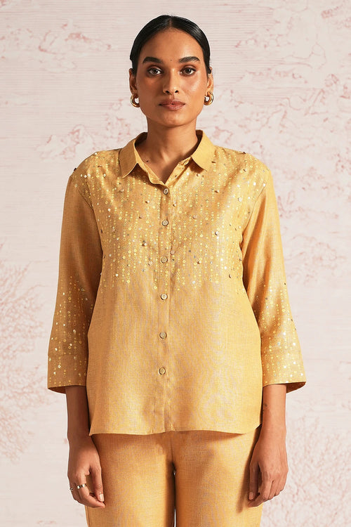 Shimmer Strings Cashew Shirt