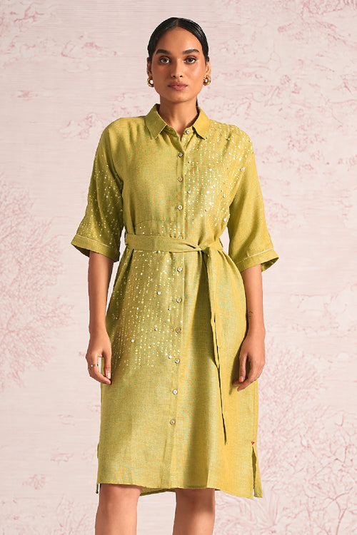 Shimmer Strings Pear Kyra Dress