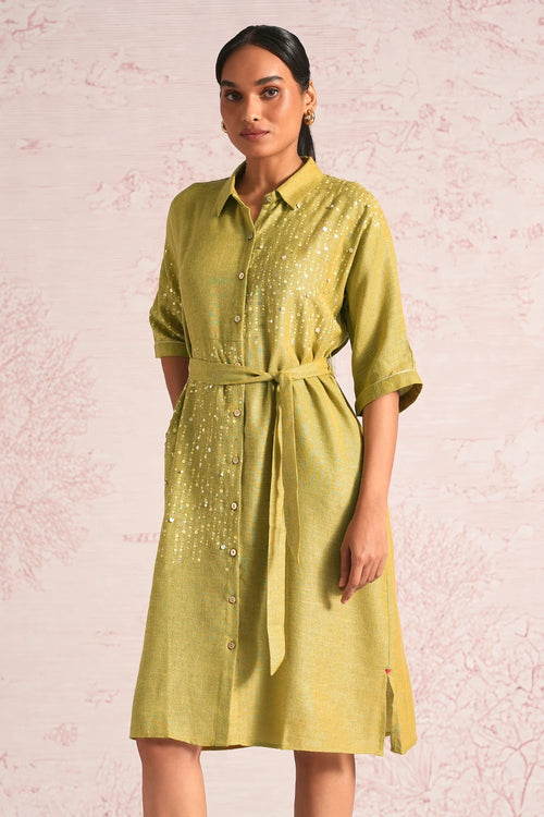 Shimmer Strings Pear Kyra Dress