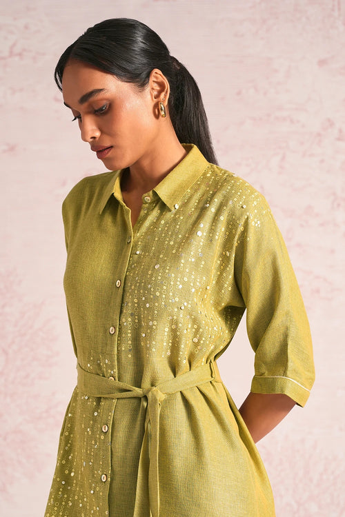 Shimmer Strings Pear Kyra Dress