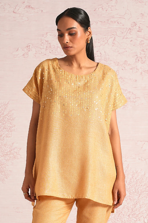Shimmer Strings Cashew Square Top
