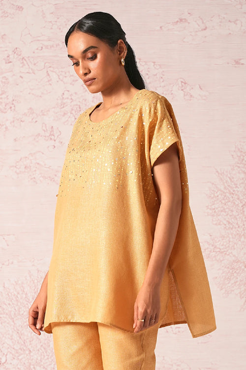 Shimmer Strings Cashew Square Top
