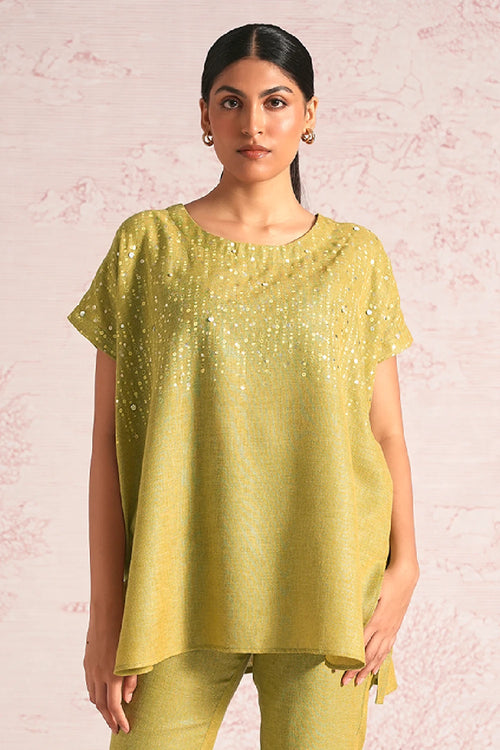 Shimmer Strings Pear Square Top