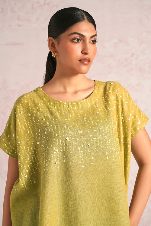 Shimmer Strings Pear Square Top