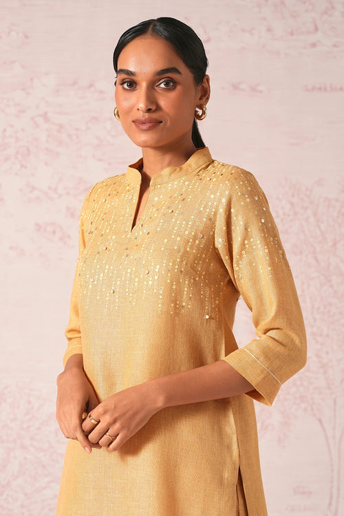 Shimmer Strings Cashew Kurta And Pant Set