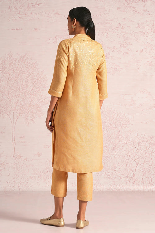 Shimmer Strings Cashew Kurta And Pant Set