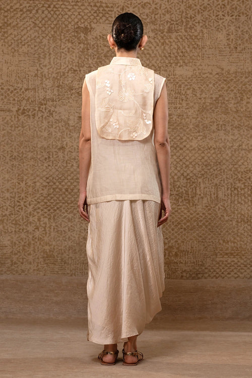 Taral Applique Yolk Shirt Skirt Set