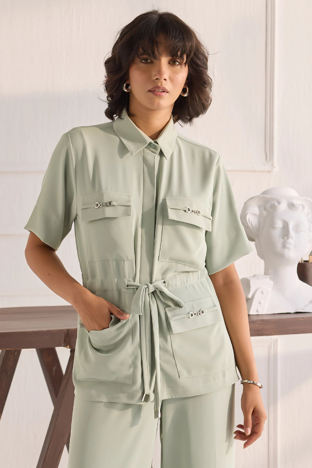 Rio Buckle Green Co-Ord Set