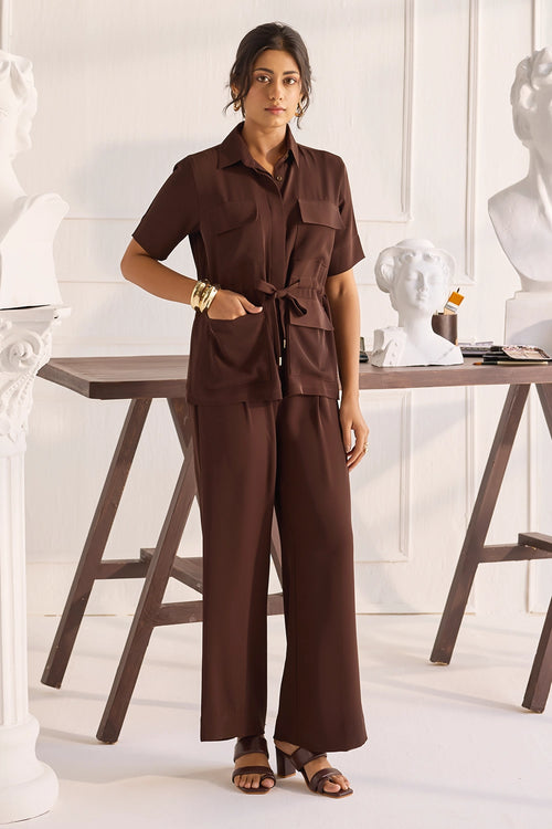 Rio Four Pocket Brown Co-ord Set
